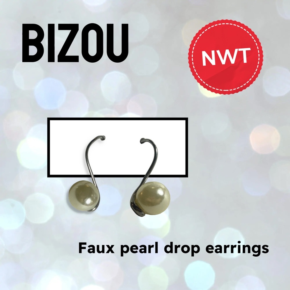 🆕*NWT* BIZOU | 1 cm | Feminine Elegant Faux pearl drop earrings - classic look